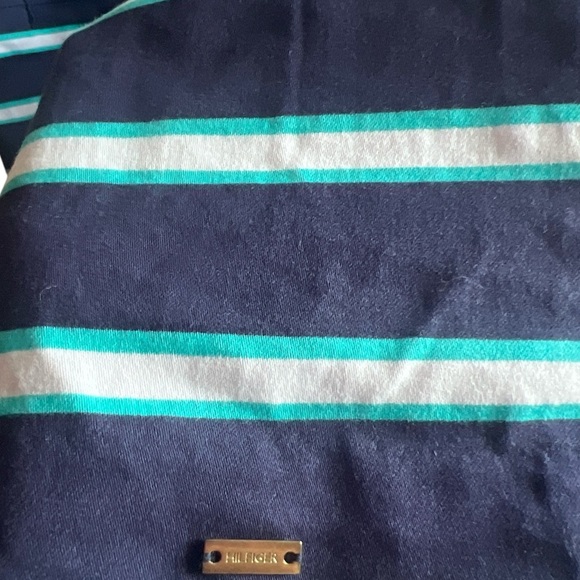 Tommy Hilfiger Blue & White Striped Sleeveless Sheath Dress - Size 2, Midi - Picture 4 of 7